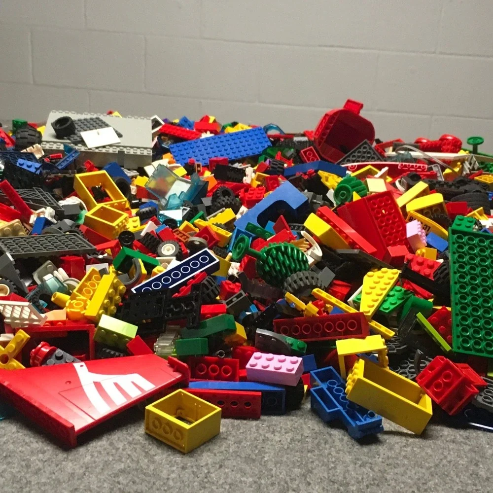 2 LB Pound LEGO Random Pieces Mix Colors Types Bag Lot Bulk Brick Plate Tile